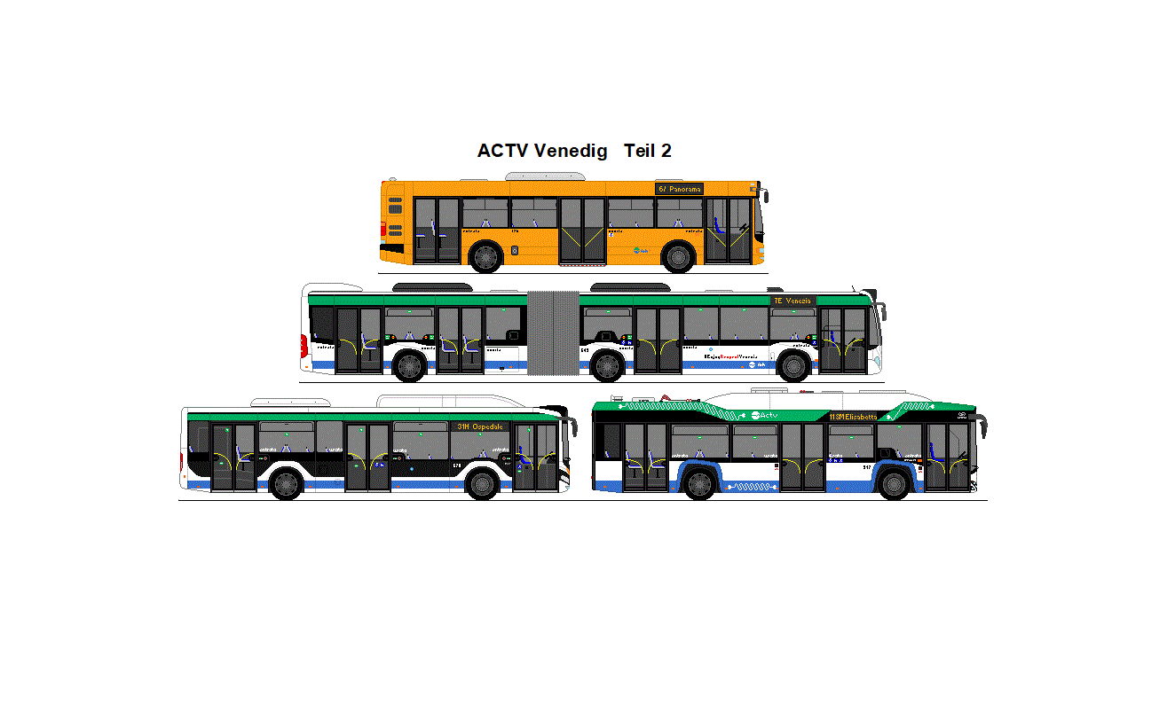 ACTV Venezia - Iveco Cityclass + Mercedes Benz Citaro G C2 + MAN Lion's City 12G + Solaris Urbino 12 electric