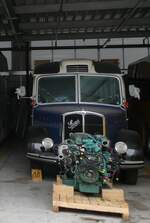 (284'661) - Morosani, Davos - Saurer/Eggli (ex Zimmermann, Vitznau; ex Studach, Teufen; ex Fux, Gasenried; ex P 23'152; ex P 2239) am 6. Februar 2026 in Chur, Postgarage