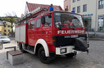 Iveco Turbo 90-16 Feuerwehr Gerätewagen FF Linden bei Regen 03.04.2016