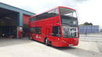 YJ19 JCO  2019 Optare MetroDecker EV  Optare H41/22D  First London 39599  Seen at Switch Mobility (Optare)s' premises at Rotherham, UK is this electric double deck bus, possibly a development vehicle