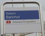 (189'654) - BSU-Haltestellenschild - Bellach, Bahnhof - am 26.