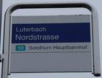 (268'843) - BSU-Haltestellenschild - Luterbach, Nordstrasse - am 31. Oktober 2024