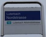 (268'844) - BSU-Haltestellenschild - Luterbach, Nordstrasse - am 31. Oktober 2024