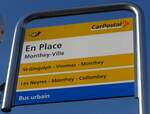 (177'581) - PostAuto/Bus urbain-Haltestellenschild - Monthey-Ville, En Place - am 2.