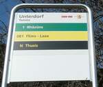 (233'753) - CHUR BUS-Haltestellenschild - Tamins, Unterdorf - am 11.