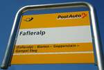 (146'231) - PostAuto-Haltestellenschild - Fafleralp - am 5.