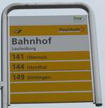 (168'761) - PostAuto-Haltestellenschild - Laufenburg, Bahnhof - am 20.