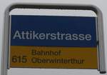 (179'653) - ZVV/PostAuto-Haltestellenschild - Wiesendangen, Attikerstrasse - am 16.