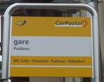 (220'262) - PostAuto-Haltestellenschild - Puidoux, gare - am 30.