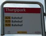 (235'413) - PostAuto/StadtBUS-Haltestellenschild - Frauenfeld, Thurgipark - am 7.