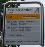 (263'629) - PostAuto-Haltestellenschild - Faido, Casa per Anziani - am 9.