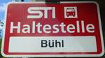 (133'865) - STI-Haltestellenschild - Eriz, Bhl - am 28.