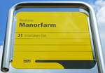 (151'840) - STI-Haltestellenschild - Neuhaus, Manorfarm - am 25.