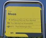 (153'959) - STI-Haltestellenschild - Thun, Moos - am 17.