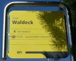 (155'265) - STI-Haltestellenschild - Thun, Waldeck - am 14.