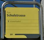 (238'295) - STI-Haltestellenschild - Thun, Schulstrasse - am 18.