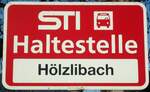(136'832) - STI-Haltestellenschild - Phlern, H�lzlibach - am 22.