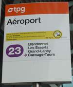 (189'271) - tpg-Haltestellenschild - Genve, Aroport - am 12.