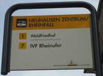 (136'164) - VERKEHRSBETRIEBE SCHAFFHAUSEN-Haltestellenschild - Neuhausen, Neuhausen Zentrum-Rheinfall - am 25.