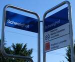 (276'087) - ZVV-Haltestellenschild - Zrich-Schweighof, Bahnhof - am 31.