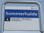 (161'592) - A-welle-Haltestellenschild - Fislisbach, Sommerhalde - am 31.