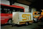 (083'307) - STI Thun - Nr. 265/BE 192'353 - Wasta Gepckanhnger (ex Nr. 165; ex TSG Blumenstein Nr. 13) am 24. Februar 2006 im Autobahnhof Adelboden