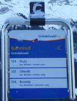 (270'319) - GrindelwaldBus-Haltestellenschild - Grindelwald, Bahnhof - am 29.