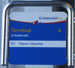 (271'288) - GrindelwaldBus-Haltestellenschild - Grindelwald, Terminal - am 18.