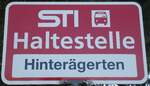 (136'783) - STI-Haltestellenschild - Heimenschwand, Hintergerten - am 21.