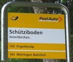 (182'127) - PostAuto-Haltestellenschild - Innertkirchen, Schtziboden - am 16.
