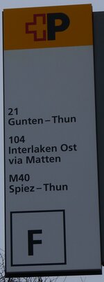 (270'428) - +P/STI-Haltestellenschild - Interlaken, Bahnhof West - am 30.