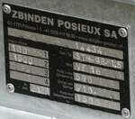 (252'987) - Typenschild - PostAuto Bern - am 25.