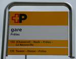 (286'498) - +P-Haltestellenschild - Pr�les, gare - am 28.