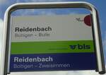 (139'349) - bls/tpf-Haltestellenschild - Reidenbach, Reidenbach - am 10.