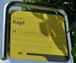 (153'973) - STI-Haltestellenschild - Reutigen, Kapf - am 17.