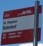 (200'188) - AFA-Haltestellenschild - St.