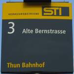 (129'299) - STI-Haltestellenschild - Thun, Bahnhof - am 4.
