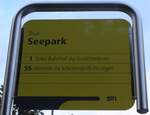 (153'687) - STI-Haltestellenschild - Thun, Seepark - am 6.