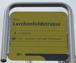 (199'650) - STI-Haltestellenschild - Thun, Lerchenfeldstrasse - am 6.