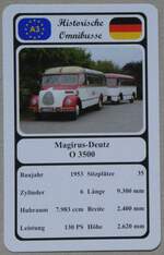 (269'228) - Quartett-Spielkarte mit Magirus-Deutz O 3500 von 1953 am 17.