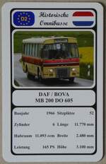 (269'687) - Quartett-Spielkarte mit DAF / BOVA MB 200 DO 605 von 1966 am 8.