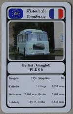 (270'651) - Quartett-Spielkarte mit Berliet / Gangloff PLB 8 b von 1956 am 5.