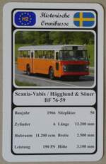 (271'113) - Quartett-Spielkarte mit Scania-Vabis / Hgglund & Sner BF 76-59 von 1966 am 12.