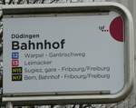 (232'734) - tpf-Haltestellenschild - Ddingen, Bahnhof - am 6.