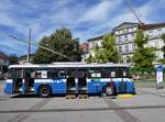 (266'822) - TF Fribourg (CTF) - Nr. 34 - Saurer/Hess Trolleybus (ex TPF Fribourg Nr. 334; ex TF Fribourg Nr. 34) am 7. September 2024 in Fribourg, Place Georges Python