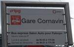 (189'200) - tpg-Haltestellenschild - Genve, Gare Cornavin - am 12.