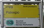 (189'262) - tpg-Haltestellenschild - Genve, Palexpo - am 12.