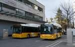 (284'821) - PostAuto Graub�nden - GR 190'014/PID 11'900 + GR 190'012/PID 11'898 - eHeuliez-Iveco (ex Gessinger, Bad Ragaz) am 10. Februar 2026 beim Bahnhof Landquart