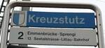 (148'954) - VBL-Haltestellenschild - Luzern, Kreuzstutz - am 16.