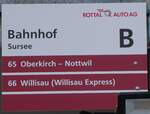 (260'234) - ROTTAL AUTO AG-Haltestellenschild - Sursee, Bahnhof - am 9.